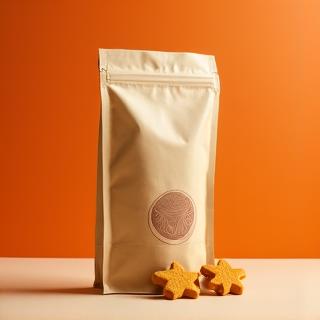 Natural organic dog treats in bamboo packaging